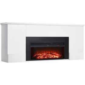 VEVOR 75 inch Freestanding Fireplaces, 1500W 5120BTU Fake Electric Fireplace Stove Heater with Mantel, Overheating Protection, Adjustable Flames,