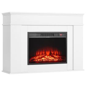 VEVOR 43 inch Freestanding Fireplaces, 1500W 5120BTU Fake Electric Fireplace Stove Heater with Mantel, Overheating Protection, Adjustable Flames,