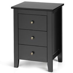 Nightstand End Beside Table Drawers Modern Storage Bedroom Furniture
