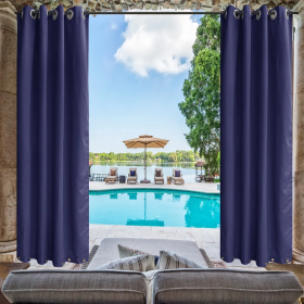 Indoor Outdoor Curtains Grommet Curtain On Top And Bottom 1 Panel (Option: 50 in x 120 in)