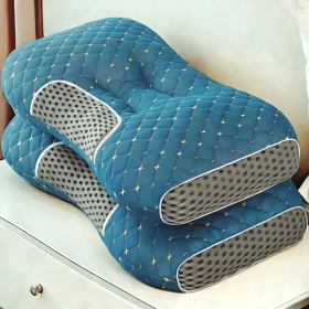 YBZ 3D Knitted Cotton Massage Pillow 1pack 2pack (Option: Blue-2pcs)