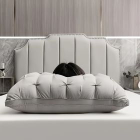 Whtie And Brown Premium Soft Luxury Bed Pillows - Queen-Sized Hypoallergenic Polyester Cover - Ergonomic Design For Back, Stomach Or Side Sleeper (Option: Brown)