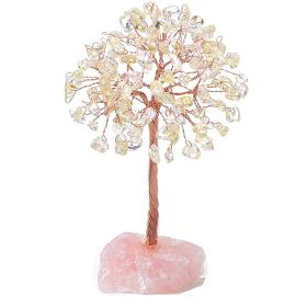 1pc Natural Crystal Tree Crystal Hair Ore Fluorite Base Rich Tree Chakra Amethyst Powder Crystal Ornaments (Color: YELLOW)